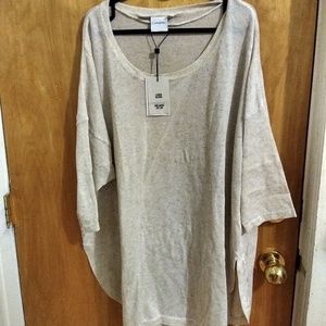 Junarose Womens Plus 1X Linen Loose Knit Pullover